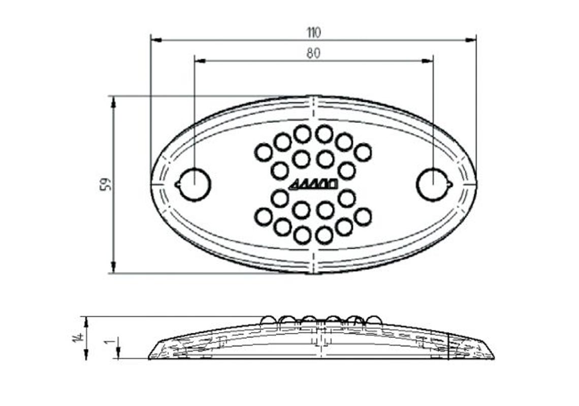 20 faretti spot LED 12/24Vdc bianco freddo per illuminazione di autobus e pullman